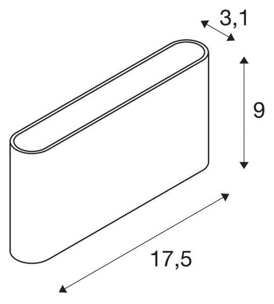 SLV Kinkiet zewnętrzny LED Oval, czarny, aluminium, nowoczesny