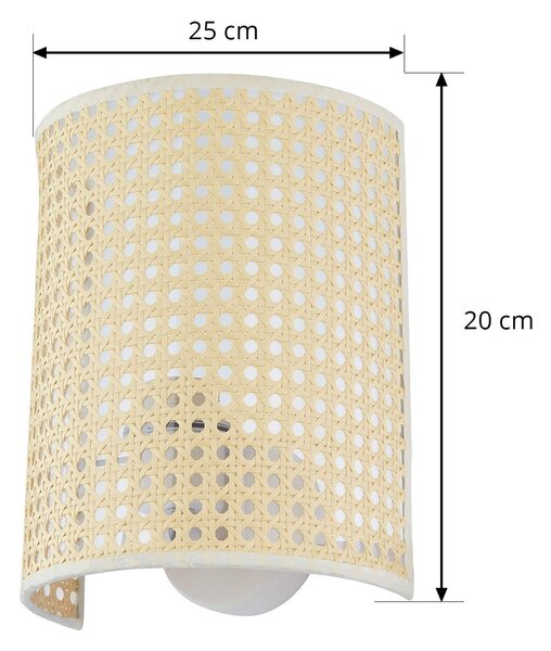 Kinkiet Lindby Lautaro, bambus, wysokość 25 cm, E27