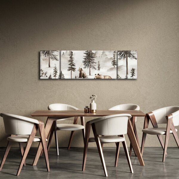 Obraz - Las z niedźwiedziami (170x50 cm)