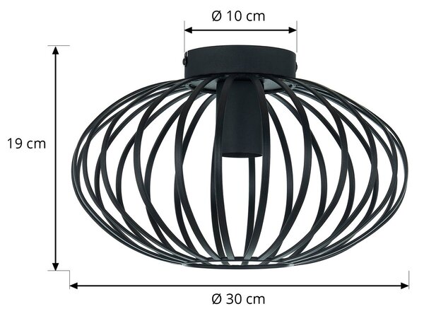 Lampa sufitowa Maivi Lindby, możliwość ściemniania, czarny, salon / jadalnia, metal, nowoczesny