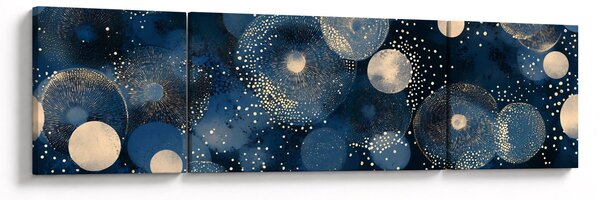 Obraz - Niebiesko-złote pierścienie (170x50 cm)