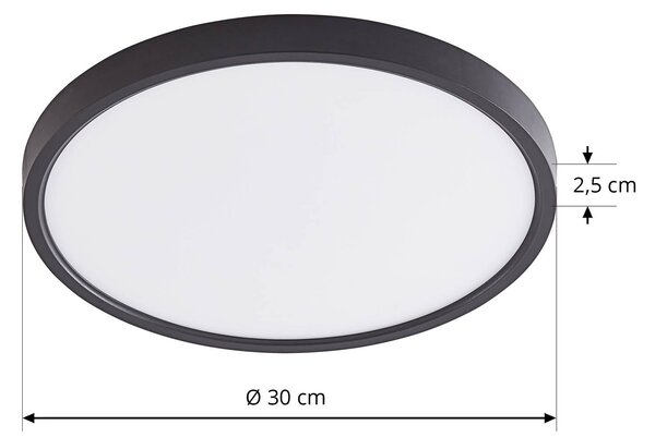 Lindby Lampa sufitowa LED Pravin, Ø 30 cm, ściemniana, czarna