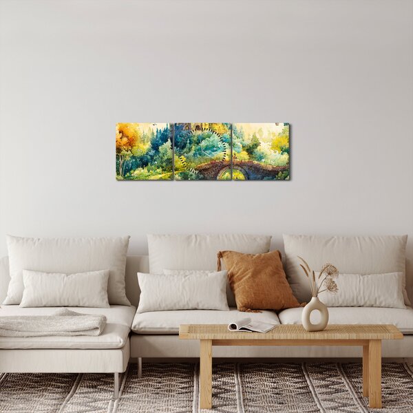 Obraz - Baśniowy zamek (z zegarem) (90x30 cm)