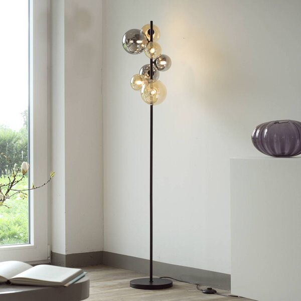 Paul Neuhaus Lampa stojąca Popsicle, czarny, salon / jadalnia, metal, nowoczesny