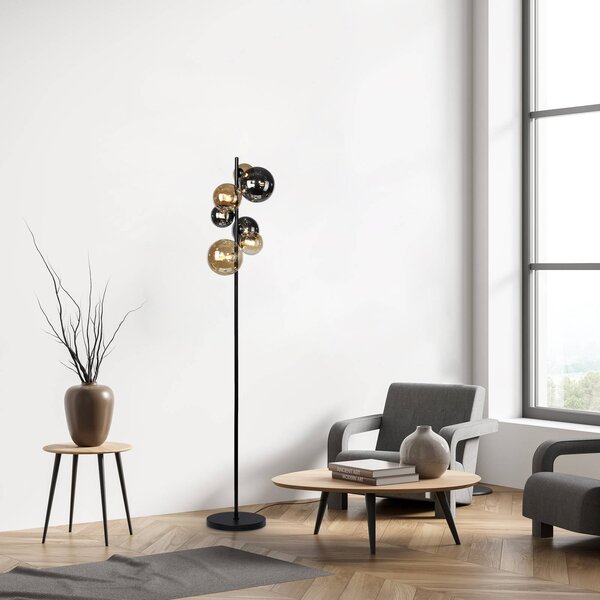 Paul Neuhaus Lampa stojąca Popsicle, czarny, salon / jadalnia, metal, nowoczesny