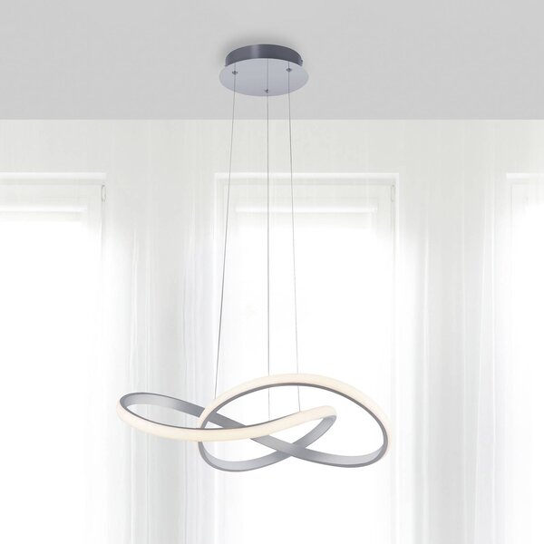 JUST LIGHT. GmbH Lampa wisząca Maria, możliwość ściemniania, aluminiowy / szary / cynkowy, sypialnia, aluminium, nowoczesny