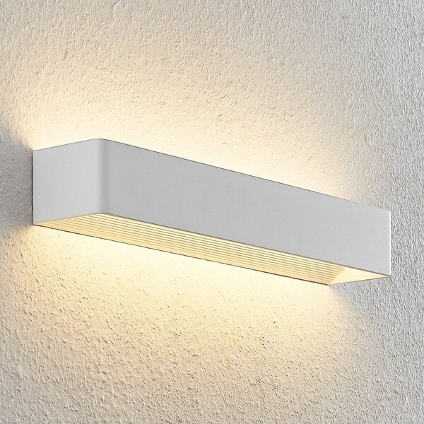 Kinkiet LED Karam Arcchio, możliwość ściemniania, biały / opal, salon / jadalnia, aluminium, nowoczesny