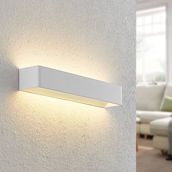 Kinkiet LED Karam Arcchio, możliwość ściemniania, biały / opal, salon / jadalnia, aluminium, nowoczesny