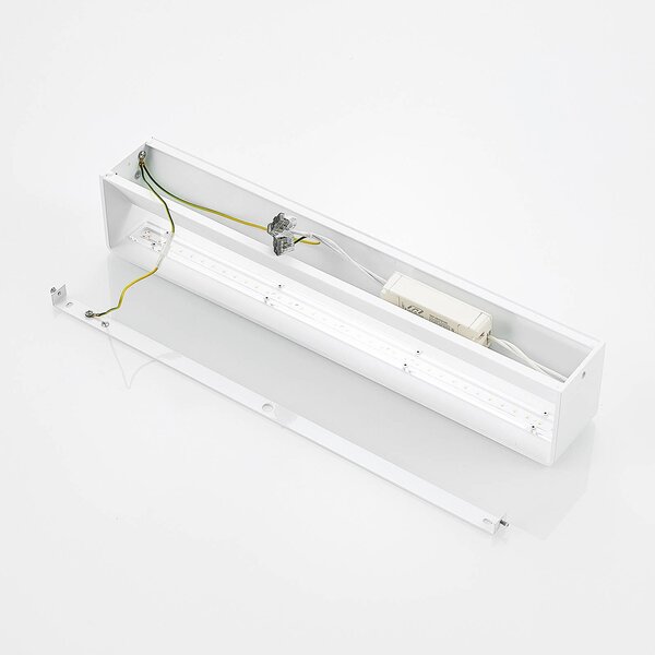 Kinkiet LED Karam Arcchio, możliwość ściemniania, biały / opal, salon / jadalnia, aluminium, nowoczesny