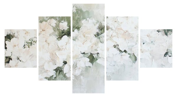 Obraz - Abstrakcja białych kwiatów (125x70 cm)