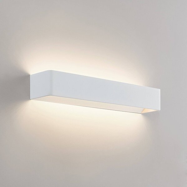 Kinkiet LED Karam Arcchio, możliwość ściemniania, biały / opal, salon / jadalnia, aluminium, nowoczesny