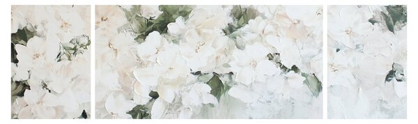 Obraz - Abstrakcja białych kwiatów (170x50 cm)