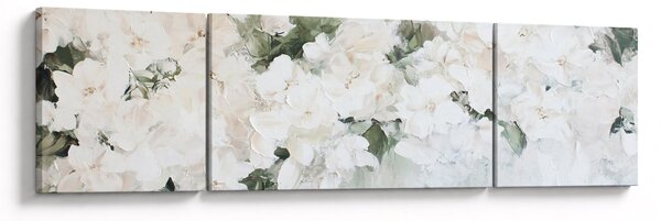 Obraz - Abstrakcja białych kwiatów (170x50 cm)