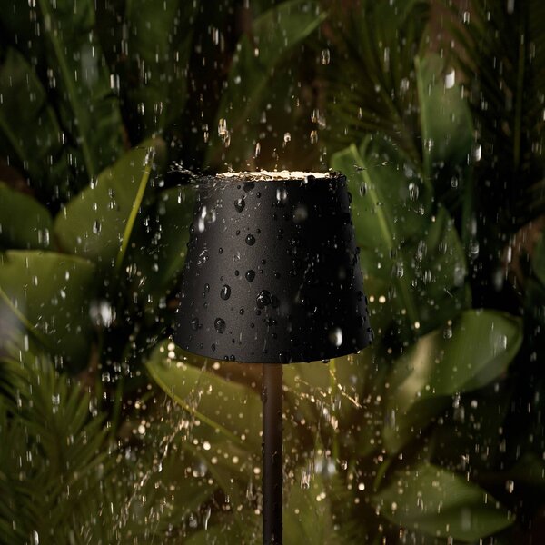 Sigor Kieszonkowa ładowalna lampa stołowa LED Nuindie, czarna, IP54, ściemniana Nuindie pocket, możliwość ściemniania, czarny, aluminium, nowoczesny