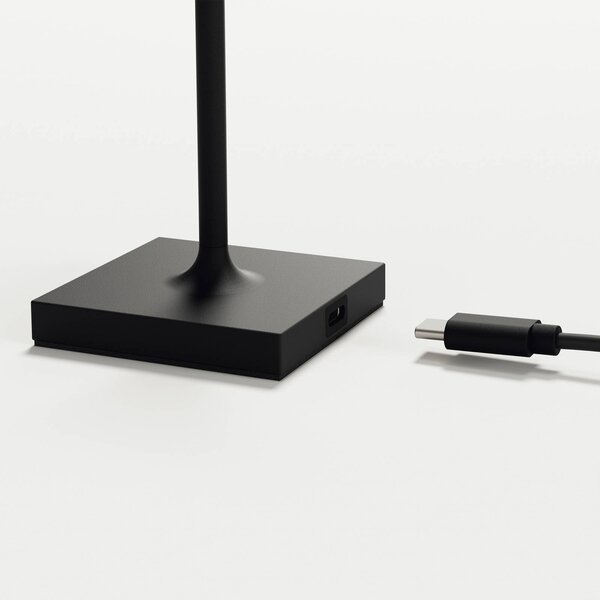 Sigor Kieszonkowa ładowalna lampa stołowa LED Nuindie, czarna, IP54, ściemniana Nuindie pocket, możliwość ściemniania, czarny, aluminium, nowoczesny