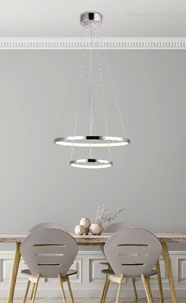 Podwójna modernistyczna lampa chrom - V082 W0-H07