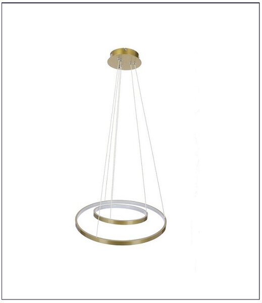 Złota lampa wisząca LED z dwoma ringami o różnej średnicy - 2X V082 G1-S08