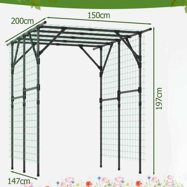Krata do roślin pnących Łuk ogrodowy 200x150x197cm - Pergola