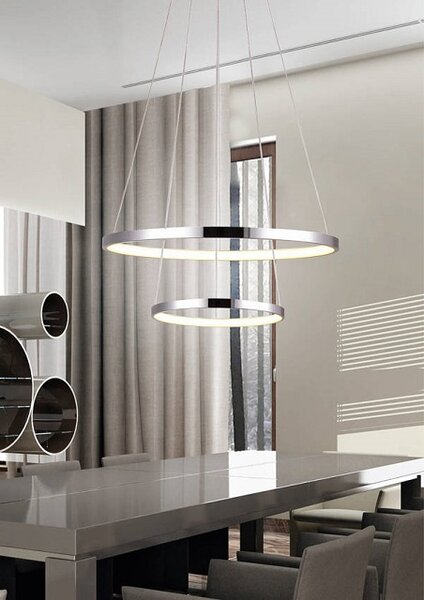 Podwójna modernistyczna lampa chrom - V082 W0-H07