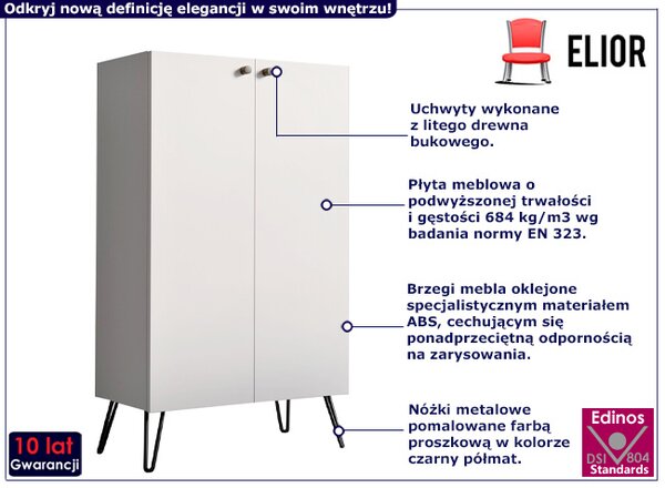 Biała komoda z półkami F3-G31