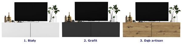 Ścienna szafka rtv biała K7-G91