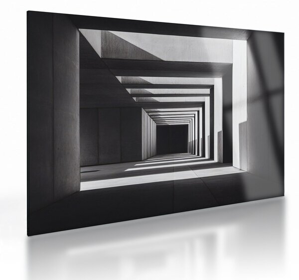 Obraz na szkle - Kwadratowy tunel (70x50 cm)