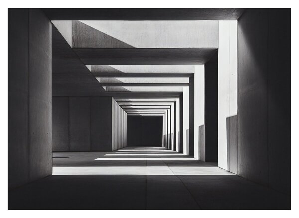 Obraz na szkle - Kwadratowy tunel (70x50 cm)