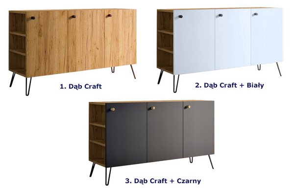 Lewostronna komoda z drzwiczkami dąb craft + biały G4-P76