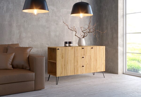 Lewostronna komoda z szufladami dąb craft N9-B05