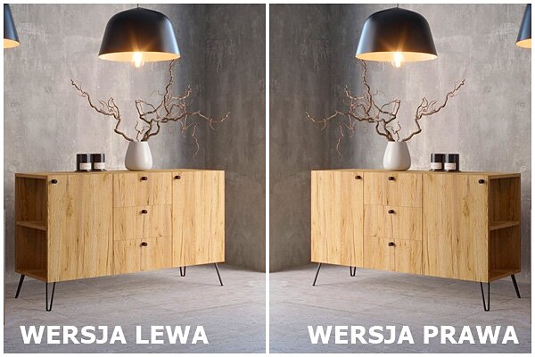 Lewostronna komoda z szufladami dąb craft N9-B05
