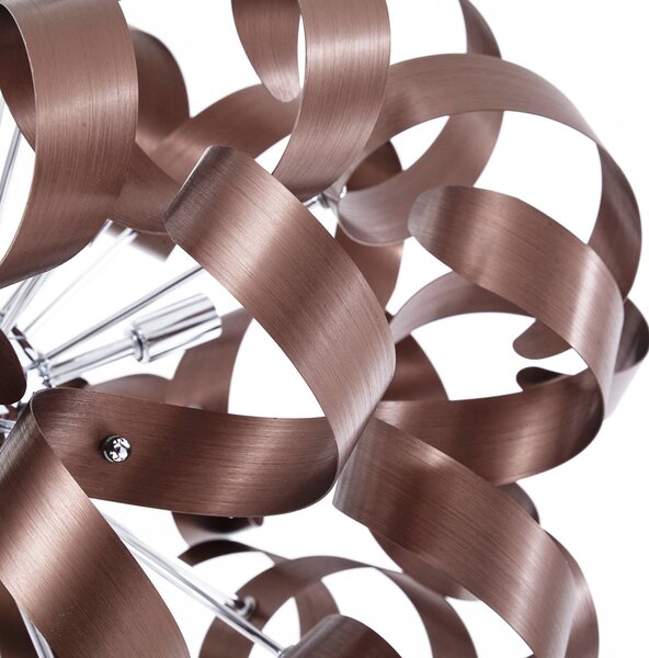 Lampa wisząca Kaelor Lucande, możliwość ściemniania, miedziany, salon / jadalnia, aluminium, design