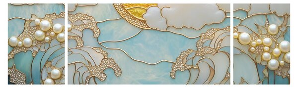 Obraz - 3D perły w oceanie (170x50 cm)