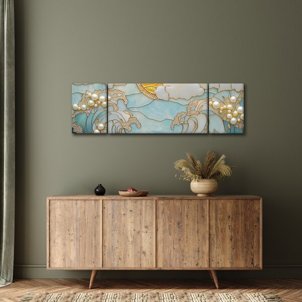 Obraz - 3D perły w oceanie (170x50 cm)