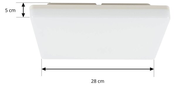 Lampa sufitowa LED PRIOS Artin, czujnik, kątowy, 28 cm Artin, biały / opal, łazienka, tworzywo sztuczne, nowoczesny