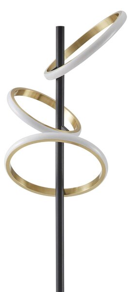 Lampa stojąca LED Madu Lucande, możliwość ściemniania, czarny, salon / jadalnia, metal, nowoczesny
