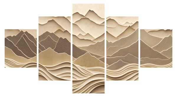 Obraz - 3D linie gór (125x70 cm)