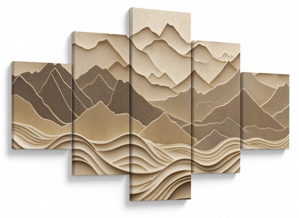 Obraz - 3D linie gór (125x70 cm)
