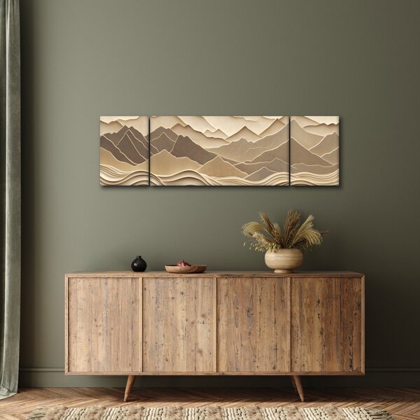 Obraz - 3D linie gór (170x50 cm)