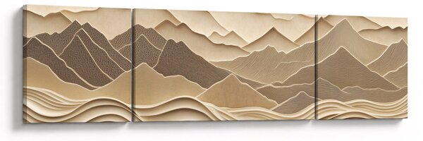 Obraz - 3D linie gór (170x50 cm)