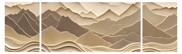 Obraz - 3D linie gór (170x50 cm)