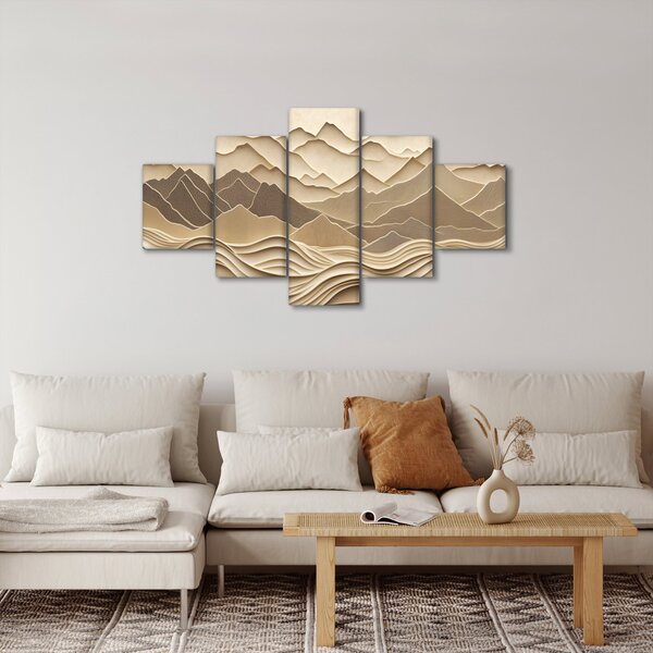 Obraz - 3D linie gór (125x70 cm)