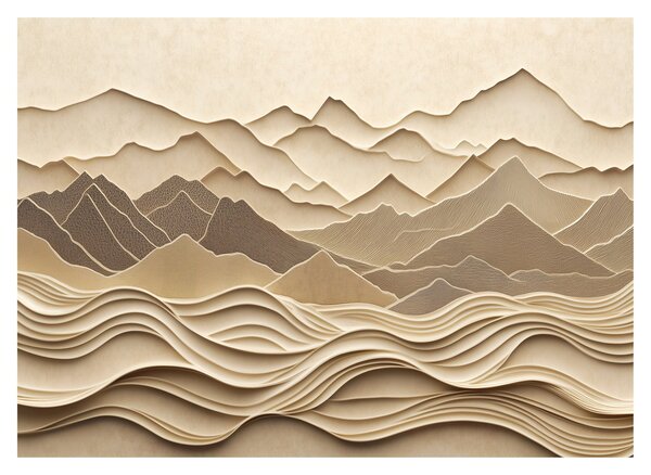 Obraz na szkle - 3D linie gór (70x50 cm)