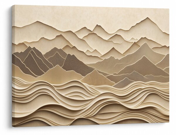 Obraz - 3D linie gór (70x50 cm)