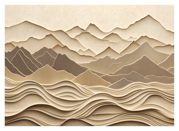Obraz - 3D linie gór (70x50 cm)