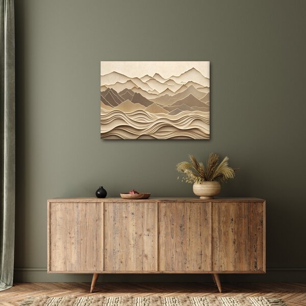 Obraz - 3D linie gór (70x50 cm)