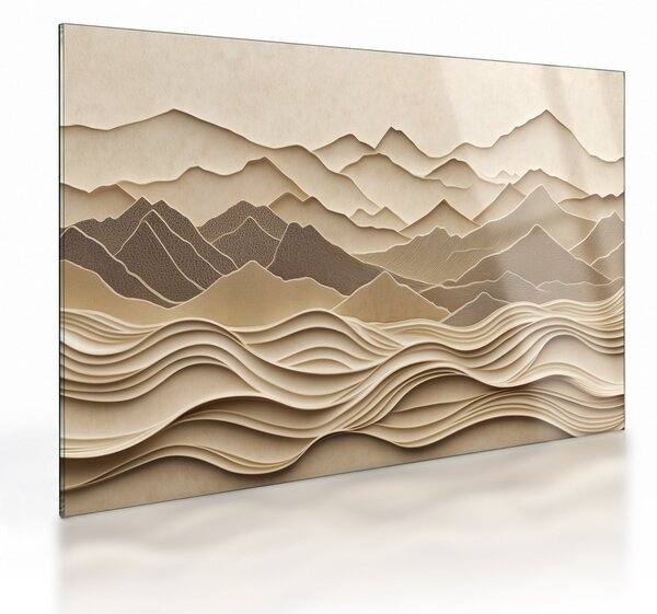 Obraz na szkle - 3D linie gór (70x50 cm)