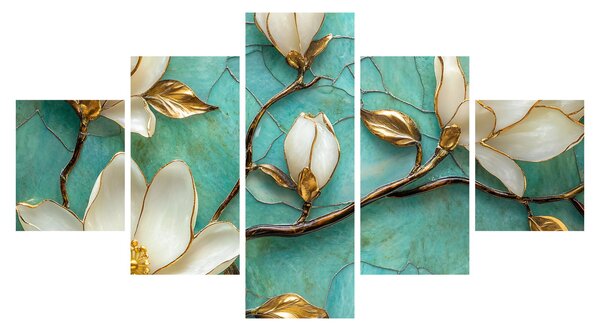 Obraz - 3D magnolie (125x70 cm)