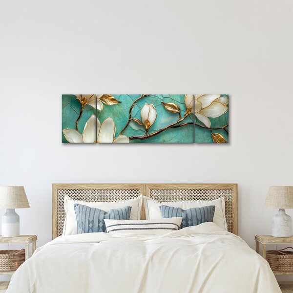 Obraz - 3D magnolie (170x50 cm)