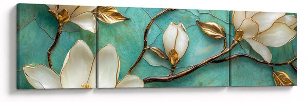 Obraz - 3D magnolie (170x50 cm)
