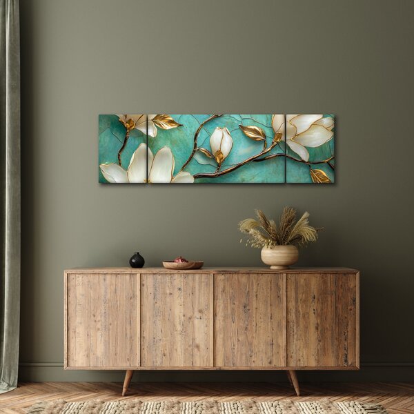 Obraz - 3D magnolie (170x50 cm)